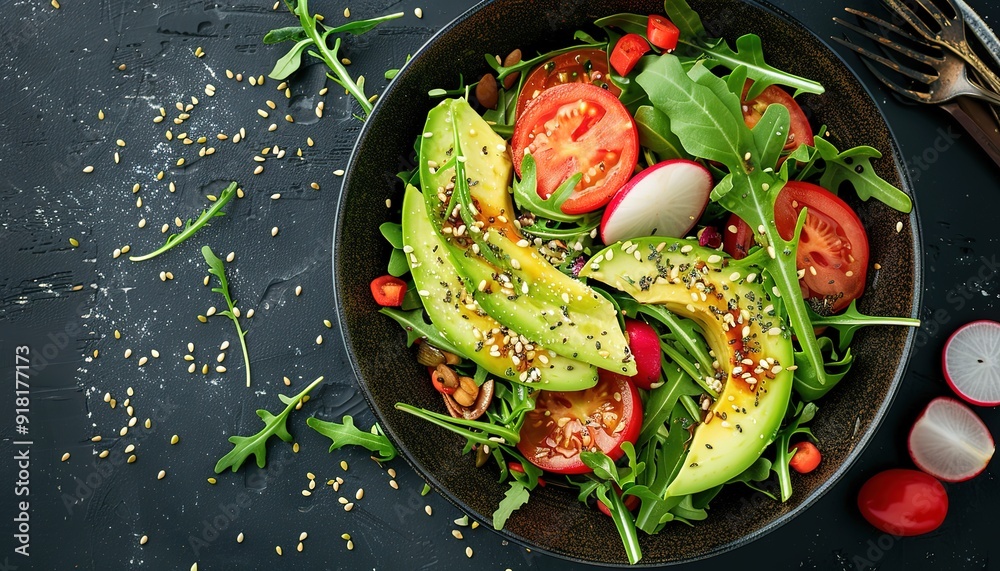 Wall mural Healthy Fresh vegetables salad in bowl