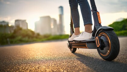 Navigating sharp turns smoothly on an electric scooter.