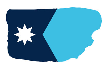 Minnesota state flag with palette knife paint brush strokes grunge texture design. Grunge United States brush stroke effect