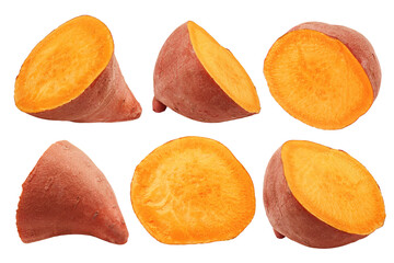Sweet Potato, yam, isolated on white background, full depth of field