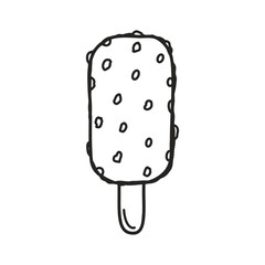 Hand draw element ice cream doodle. Eskimo Vector illustration isolated on white background