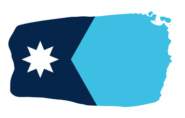 Minnesota state flag with palette knife paint brush strokes grunge texture design. Grunge United States brush stroke effect