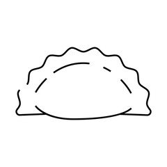 vareniki with vegetable line icon vector. vareniki with vegetable sign. isolated contour symbol black illustration