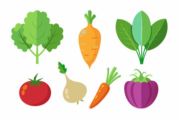 A set of Various kind of vegetables vector illustration