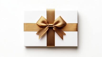 Fototapeta premium isolated image of an elegant Cyber Monday gift card with a gold ribbon, white background 