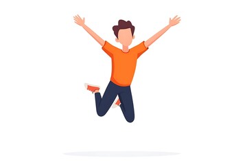 Fototapeta premium Abstract 3D white man with hands spread wide isolated on white.