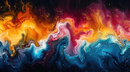 Vibrant Fantasy Abstract Painting Illustration