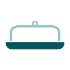 Fototapeta premium Butter dish vector icon. Kitchen appliance