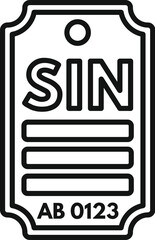 Sin tag showing immoral act or offense, representing the concept of breaking religious or moral rules