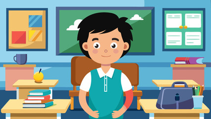 Student classroom vector illustration