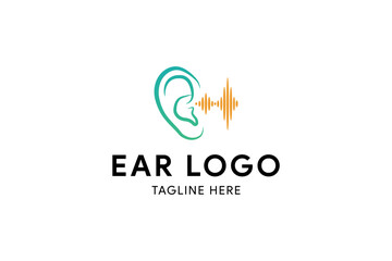 Simple Ear, hearing logo icon vector design.
