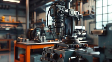 Fototapeta premium Detailed 3D render of a milling machine in a workshop