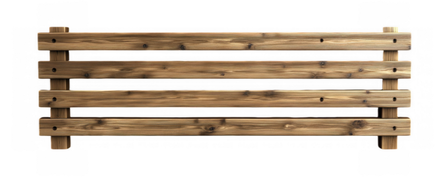 Wooden Fence with Horizontal Slats