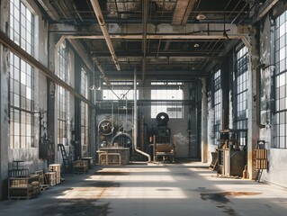 Light industrial 3D render, realistic materials