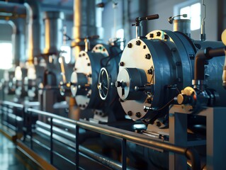 Fototapeta premium Realistic 3D render of light industrial machinery, welllit