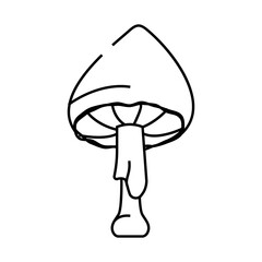 celestial mushroom line icon vector. celestial mushroom sign. isolated contour symbol black illustration