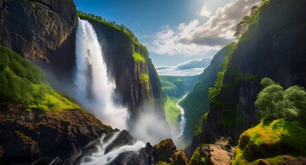 Majestic Vøringfossen waterfall 03