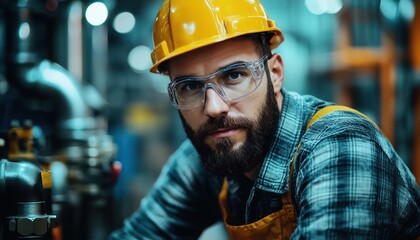 Skilled HVAC Engineer with Precision Tools Maintaining Comfort and Efficiency in Industrial Settings Expert HVAC Technician with Precision Instruments for Reliable and Efficient HVAC System Repair