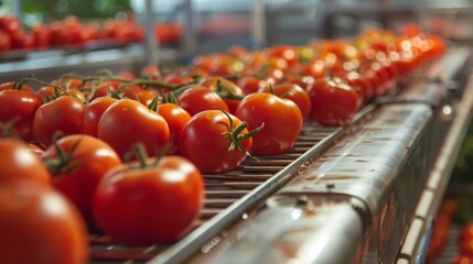 Industrial production of tomatoes and tomato paste