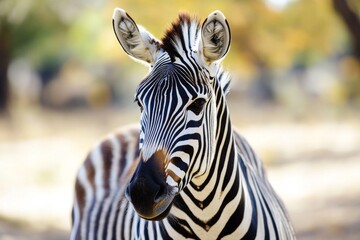 Naklejka premium Zebras in Peril: The Struggle for Survival Amidst Global Warming and Deforestation, Highlighting the Urgency of Conservation and Habitat Preservation.