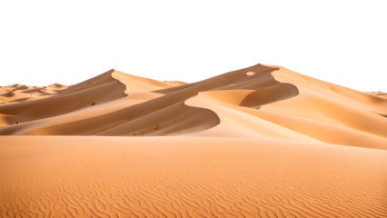 Mountainous desert landscape isolated on transparent background
