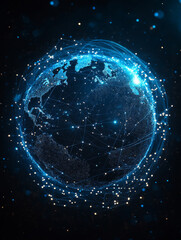 technology, earth, particles, glow, starlink