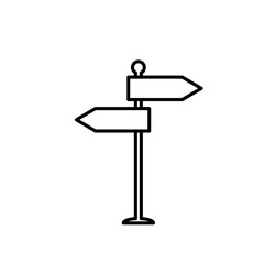 Signpost outline icon vector illustration
