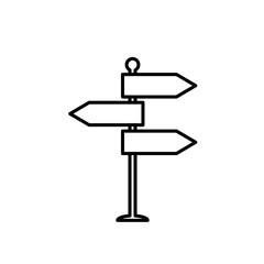 Signpost outline icon vector illustration