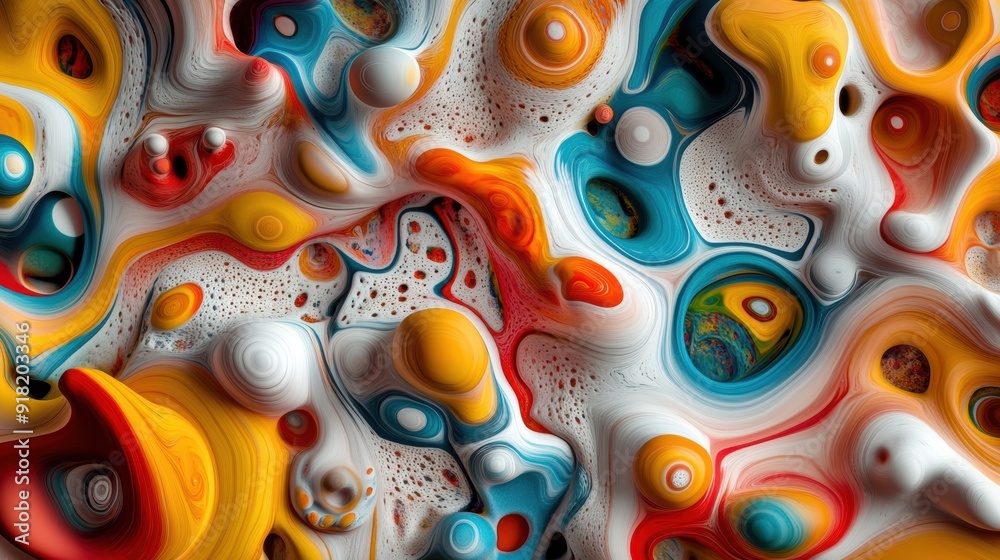 Poster swirling patterns blend vibrant colors, creating a captivating display of abstract art in motion