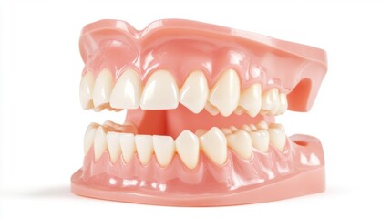 Fototapeta premium A dental model showcases accurately structured teeth and gums, ideal for educational demonstrations