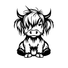 highland cow illustration