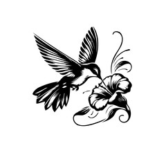 flower bird illustration