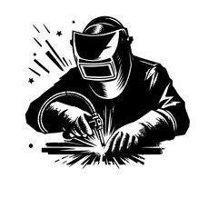 welder in protective mask