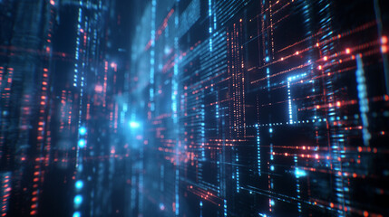 Obraz premium digital business financial transactions information data floating holograms, online banking data visualization 