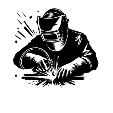 welder in protective mask