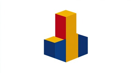 Obraz premium Abstract Colorful Cubes on White Background