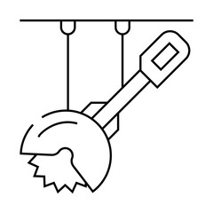 circular saws line icon vector. circular saws sign. isolated contour symbol black illustration