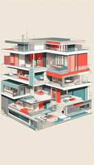Obraz premium 3d render of a building