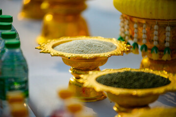 Food or vegetable or fruit offerings for the gods of Thailand culture.