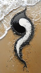 Obraz premium Yin Yang Harmony in Nature Taoism Religion Spiritual Symbol - Generative AI