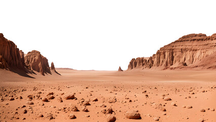 Martian terrain isolated on transparent background