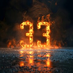Suspenseful Digital Countdown Clock with Fiery Seconds Ticking Away Time Concept