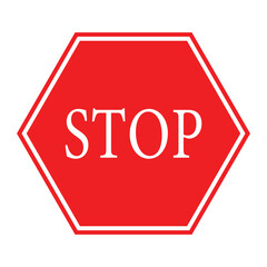 Red stop icon. Stop traffic sign symbol isolated on white background. Web site page and regulatory design. Road sign  warning stop symbol. Vector illustration.
