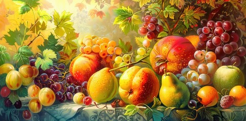 Fruits of the Spirit. A collection of high detailed fruit images symbolizing spiritual qualities