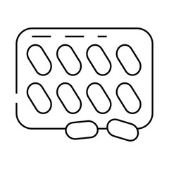 tablets drug package line icon vector. tablets drug package sign. isolated contour symbol black illustration
