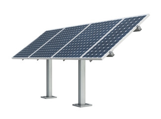 Solar Panel Array on Metal Pole