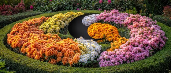 Yin Yang Garden Balance Taoism Religion Spiritual Symbol - Generative AI