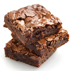 Two brownies with chocolate chips, ready to be enjoyed.