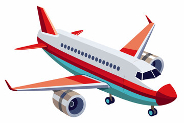 Obraz premium Red and White Airplane with Blue and Orange Details