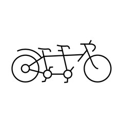 tandem bike for couple rider line icon vector. tandem bike for couple rider sign. isolated contour symbol black illustration